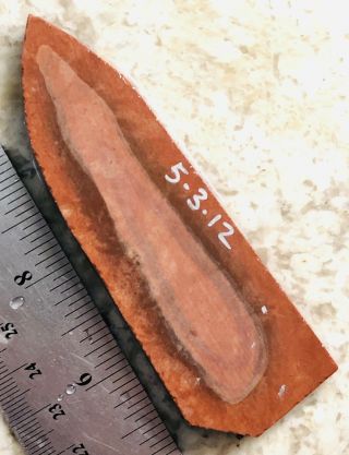 5•3•12 Painted Buffalo River Flint Knapping Primitive Knife Blade Preform Slab
