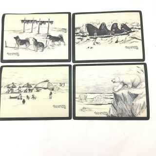 Vintage.  Alaska.  " Bering Sea Originals " Coasters,  6 Vtg Ak.  Postcards