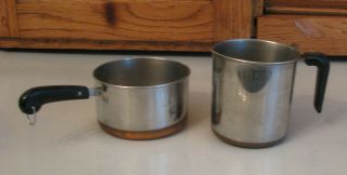 Revere Ware Minis Copper Bottom 1 Cup Measure & Pitcher Rare Coffee Pot Set 2