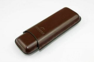 Cohiba Brown Leather Holder 2 Tube Travel Cigar Case Humidor
