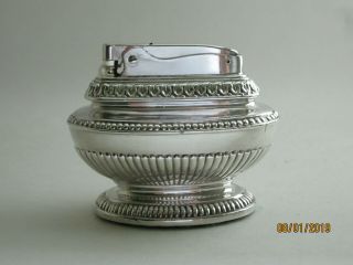 Vintage Ronson Queen Anne Silver Plated Table Lighter 3