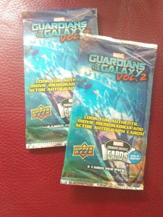 Two (2) Guardians Of The Galaxy Vol 2 Upper Deck Card Packs