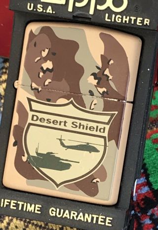 1991 Desert Shield Zippo Lighter Slightly