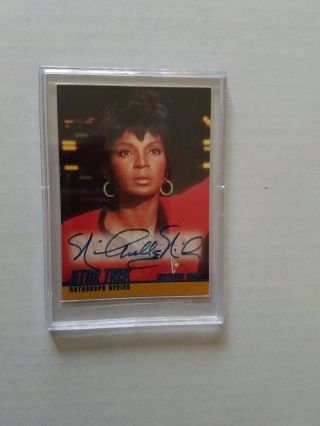 Nichelle Nichols As Uhura Star Trek Tos Autograph Card A3