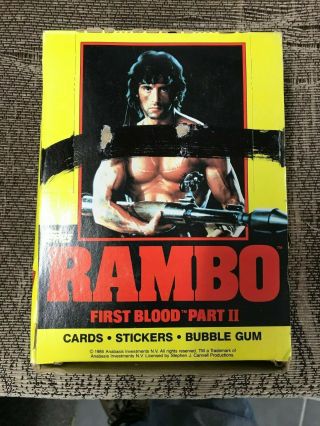 1985 Topps Rambo First Blood Part Ii 36 Packs 9 Cards 1 Sticker Per
