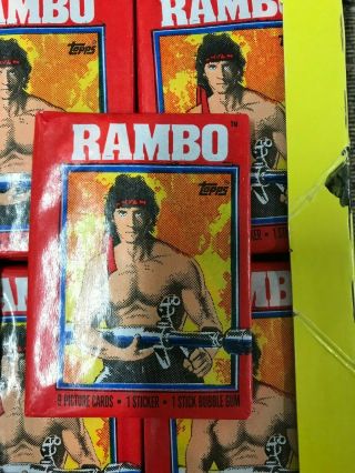 1985 TOPPS RAMBO FIRST BLOOD PART II 36 PACKS 9 CARDS 1 STICKER PER 2