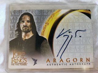 Lord Of The Rings Ttt Autograph Card Viggo Mortensen As Aragorn The Two Towers