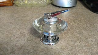 Vintage Ronson Table Lighter Clear Glass And Metal Art Deco Style