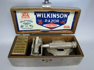 Vintage Empire Model Wilkinson Sword Razor & Strop Patent & Instruction
