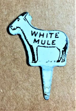 Antique White Mule Litho Tin Advertising Tobacco Tag Collectible