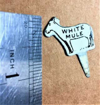 Antique White Mule Litho Tin Advertising Tobacco Tag Collectible 3