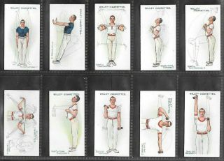 WILLS 1914 INTERESTING (EXERCISE) FULL 50 CARD SET  PHYSICAL CULTURE 2