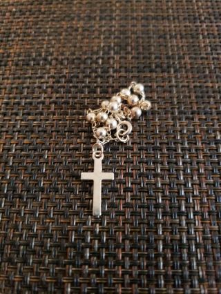Vintage Sterling Silver Religious Rosary Bracelet Chaplet Catholic Christian 925