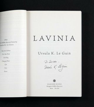 LAVINIA - BY URSULA K.  LE GUIN - SIGNED BY THE LATE AUTHOR - 2