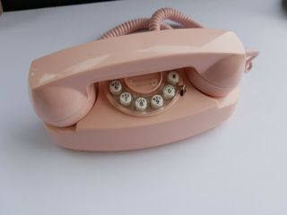 Princess Desk Phone,  Push Button With Dial,  Pink,  Crosley Cr59 Vtg.  2003