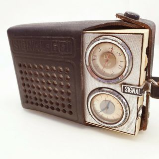 Signal 601 Russian Transistor Radio W Clock Soviet Era Portable Vintage 1970 