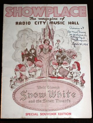 Walt Disney Snow White Program Radio City Music Hall Week Of January 20,  1938