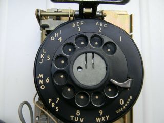VINTAGE BLACK WESTERN ELECTRIC BELL SYSTEM ROTARY WALL PHONE (8 - ' 61) Estate Find 8