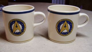 2 - 1993 Star Trek Coffee Cups Mug Pfaltzgraff Uss Enterprise Ncc - 1701 - A
