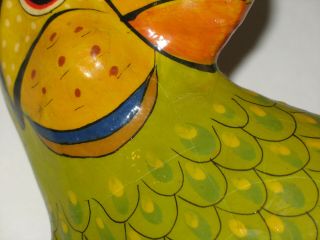 Vintage Lacquered Paper Mache Parrot Macaw Bird Mexico Folk Art 3