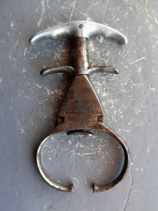 Antique Western Cowboy Maltby Iron Claw Nipper Twister Restraint Spur Handcuffs