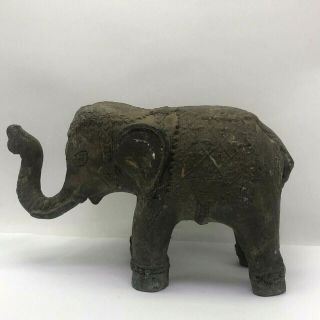 Collectible Khmer Antique Relic Bronze Elephant Statue Buddhism Cambodia 14th C 2