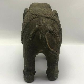 Collectible Khmer Antique Relic Bronze Elephant Statue Buddhism Cambodia 14th C 6
