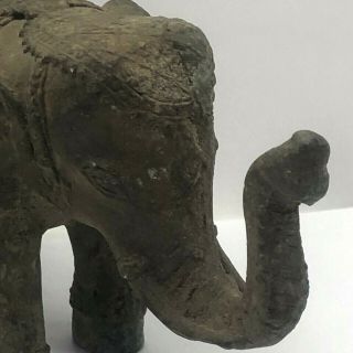Collectible Khmer Antique Relic Bronze Elephant Statue Buddhism Cambodia 14th C 7