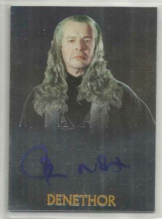 2004 Lord Of The Rings Trilogy John Noble " Autograph Card " No As Denethor