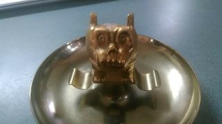 Mack Truck Bulldog Hood Ornament by Capital Mnfg.  Co.  Rare Brass Version Ashtray 5
