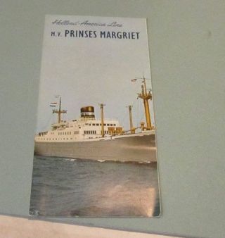 1965 Holland America Line Mv Prinses Margriet Cruise Ship Brochure Color Photos
