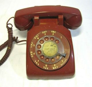 Vintage Western Electric/at&t Rotary Dial Phone Burgundy -