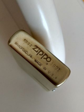 Solid Brass Zippo Anniversary 1932 - 1991