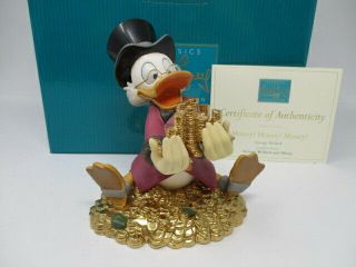 Wdcc Scrooge Mcduck 30th Anniv.  Money Money Money Sculpture Figure,  Box &