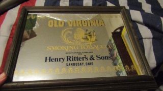 Vintage Mirror Advertising Old Virginia Smoking Tobacco 16 1/4 " X 13 1/4 "