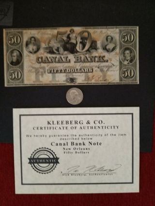 1849 Slavery Holding Compampany Bank Note With.  - Rare Signed Note