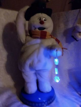 Gemmy Spinning Snowflake 20 " Frosty The Snowman Sings Dances Lights Up,