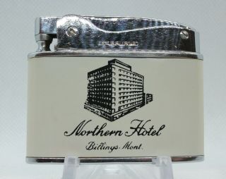 Vintage Northern Hotel Billings Montana Flat Pocket Advertising Lighter Unique