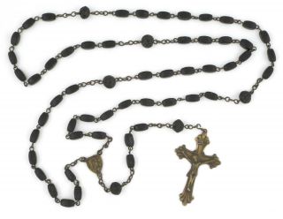 C.  1800 - Rare Antique Hand Made Gutta Percha Beads Rosary