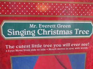 Singing Christmas Tree Mr Everett Green Trim A Tree 24” High Vintage 1990’s MIB 4