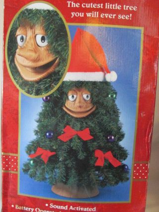 Singing Christmas Tree Mr Everett Green Trim A Tree 24” High Vintage 1990’s MIB 6