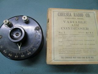 Antique Tube Radio Nos Variable Air Condenser Part Chelsea Radio Bakelite