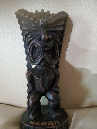Tiki God Of Money Happa Wood Carved 6 1/2 " Sculpture Hawaii