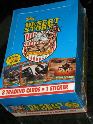 Desert Storm Regina Bubble Gum Trading Cards & Sticker Full Box 1991