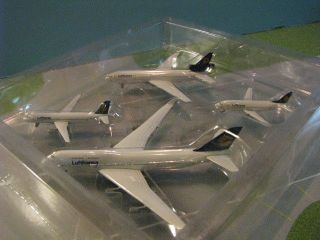 Herpa Wings Very Rare Lufthansa 4 Plane Set 1:500 Scale Diecast Metal Model