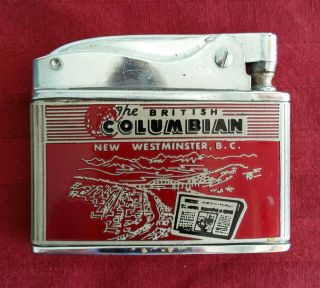 Vintage Japanese Rolex Lighter With " The British Columbian " Newspaper Promo
