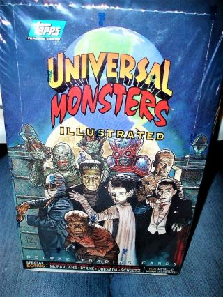 1994 Topps Universal Monsters Illustrated Trading Cards Factory Wax Box