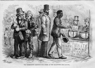 Negro Voting,  Ballot Box,  1867 Georgetown Election,  Black Americana,  Blacks Vote