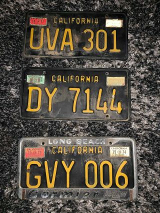 1973 1974 California License Plates Vintage
