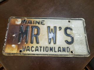 Maine Vanity License Plate Mr W S Mr W 